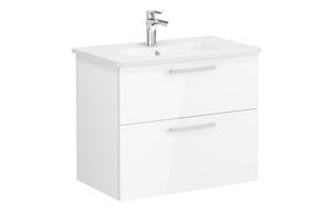 VitrA Zentrum 80cm 2 Drawer W/H Washbasin Unit - High Gloss White